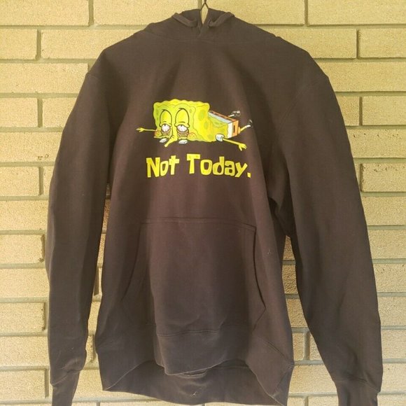 SpongeBob Squarepants "Not Today" Black Hoodie Size: Medium - Picture 1 of 3